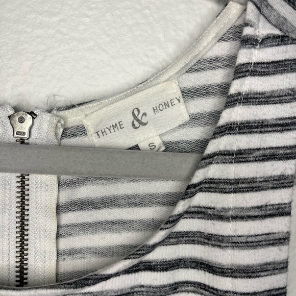 Thyme & Honey Black & White Striped Fit & Flare Tank Dress – Size S - Picture 2 of 4